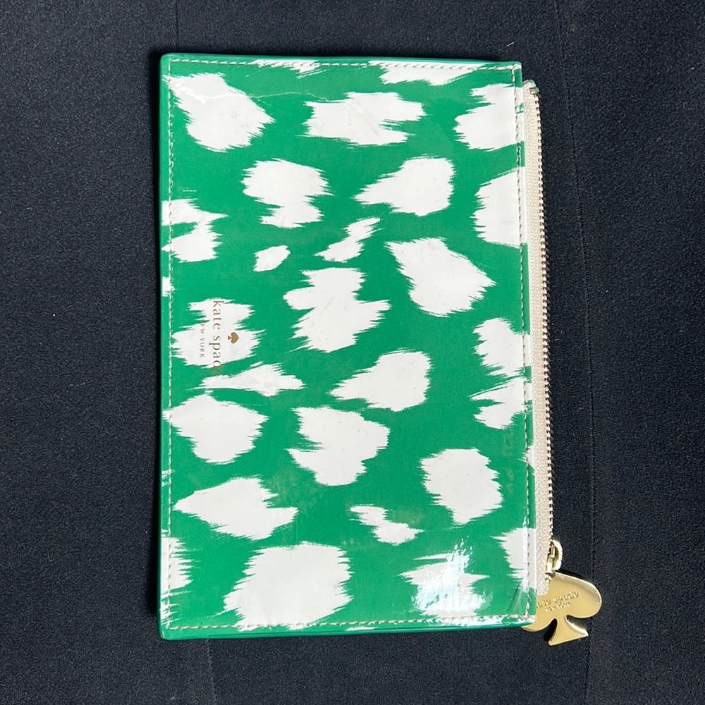 Kate Spade makeup bag, Green and White